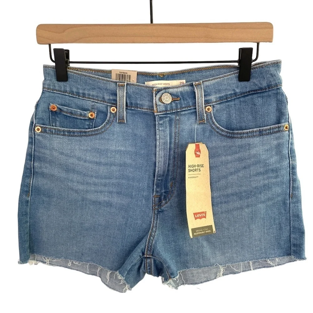 NWT Levi's High Rise Jean Shorts Cutoff - Picture 1 of 10